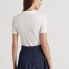 Vita Ralph Lauren Jersey-pikétröjor för kvinnor Vita Ralph Lauren Jersey-pikétröjor för kvinnor