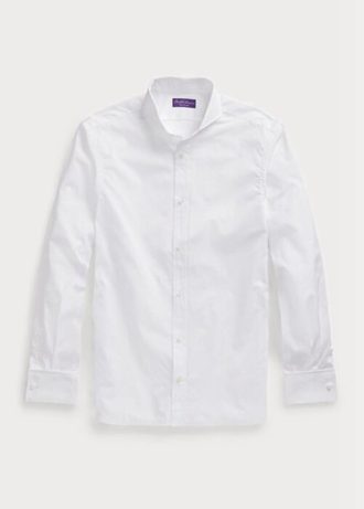 Vita Ralph Lauren Keaton Poplin formella skjortor för män