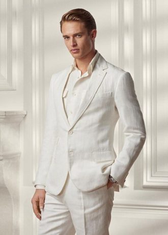 Vita Ralph Lauren Kent Herringbone Suit Blazers för män