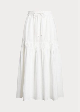Vita Ralph Lauren-kjolar i linne, maxkjolar för kvinnor