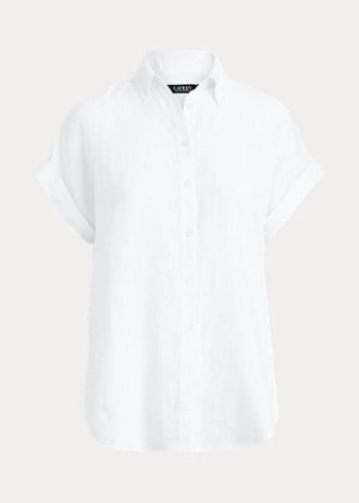 Vita Ralph Lauren linneskjortor med Dolmanärmar för kvinnor Vita Ralph Lauren linneskjortor med Dolmanärmar för kvinnor