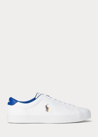 Vita Ralph Lauren Longwood lädersneakers för män