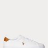 Vita Ralph Lauren Longwood lädersneakers för män