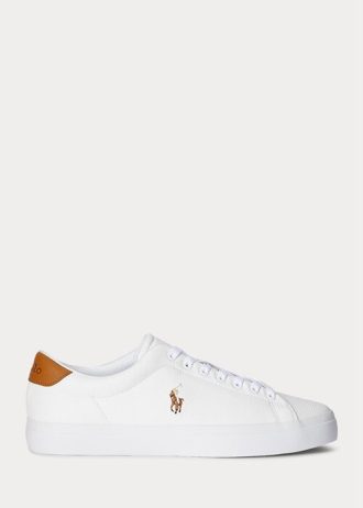 Vita Ralph Lauren Longwood lädersneakers för män