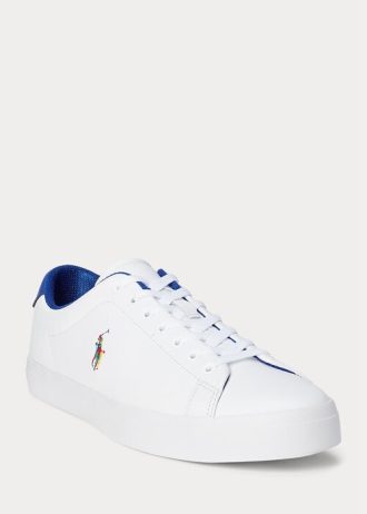 Vita Ralph Lauren Longwood lädersneakers för män