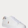 Vita Ralph Lauren Longwood lädersneakers för män