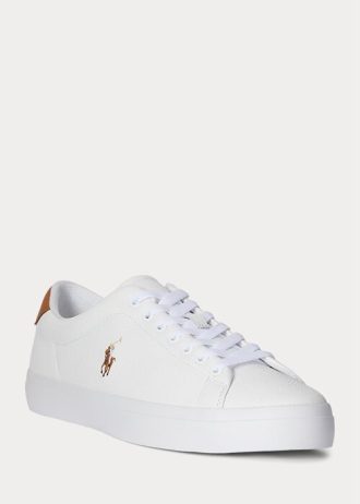 Vita Ralph Lauren Longwood lädersneakers för män