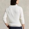 Vita Ralph Lauren Mesh-stickad bomullströjor med kvarts dragkedja för män Vita Ralph Lauren Mesh-stickad bomullströjor med kvarts dragkedja för män