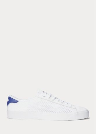 Vita Ralph Lauren Nelson Sneakers i lädertrim för män