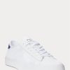 Vita Ralph Lauren Nelson Sneakers i lädertrim för män