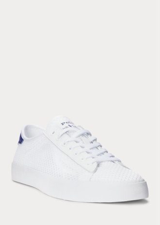 Vita Ralph Lauren Nelson Sneakers i lädertrim för män