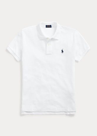 Vita Ralph Lauren pikétröjor med mesh i klassisk passform för kvinnor Vita Ralph Lauren pikétröjor med mesh i klassisk passform för kvinnor