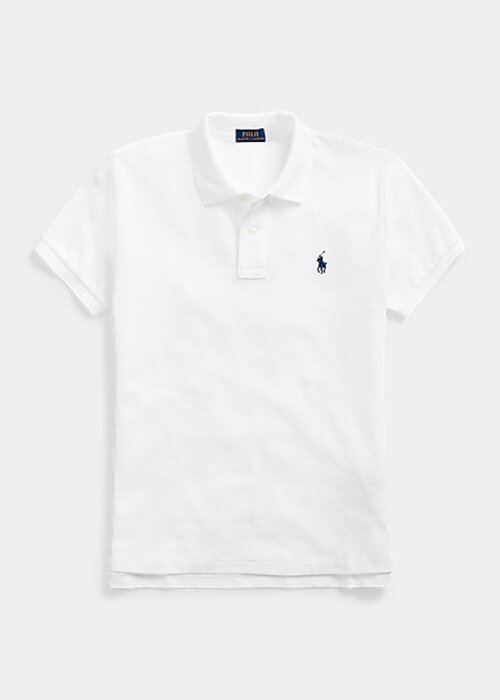 Vita Ralph Lauren pikétröjor med mesh i klassisk passform för kvinnor Vita Ralph Lauren pikétröjor med mesh i klassisk passform för kvinnor