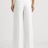 Vita Ralph Lauren plisserade Georgette-byxor för kvinnor Vita Ralph Lauren plisserade Georgette-byxor för kvinnor