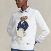 Vita Ralph Lauren Polo Bear bomullströjor för kvinnor