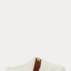 Vita Ralph Lauren Polo ID Shearling Flat Shoes för kvinnor