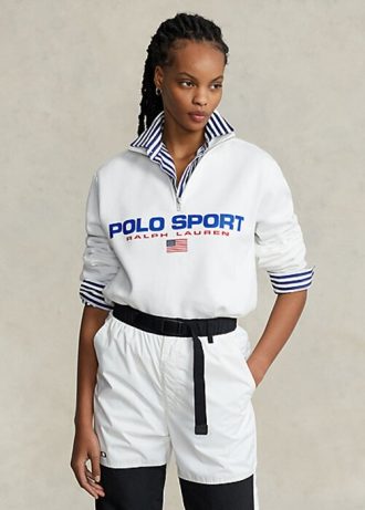 Vita Ralph Lauren Polo Sport Fleece sweatshirts för kvinnor