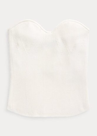 Vita Ralph Lauren Ralph Lauren Ribstickade korsetttröjor för kvinnor