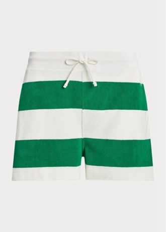 Vita Ralph Lauren-randiga atletiska shorts med dragsko för kvinnor
