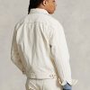 Vita Ralph Lauren Relaxed Fit Canvas Truckerjackor för män Vita Ralph Lauren Relaxed Fit Canvas Truckerjackor för män