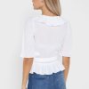 Vita Ralph Lauren Ruffle Detail Toppar för kvinnor