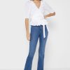 Vita Ralph Lauren Ruffle Detail Toppar för kvinnor