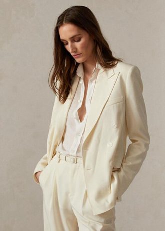 Vita Ralph Lauren Safford Wool Gabardine blazers för kvinnor