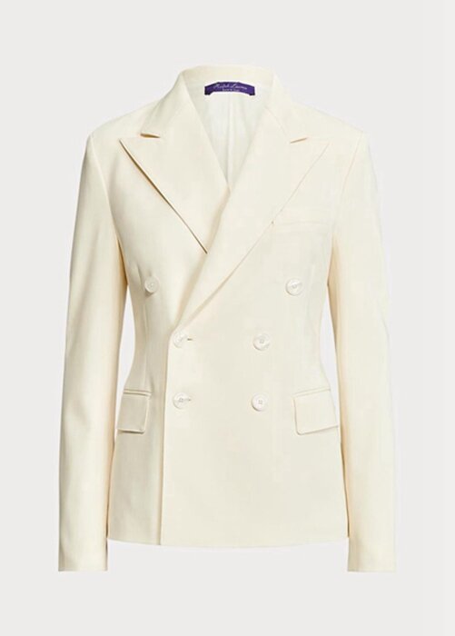 Vita Ralph Lauren Safford Wool Gabardine blazers för kvinnor Vita Ralph Lauren Safford Wool Gabardine blazers för kvinnor
