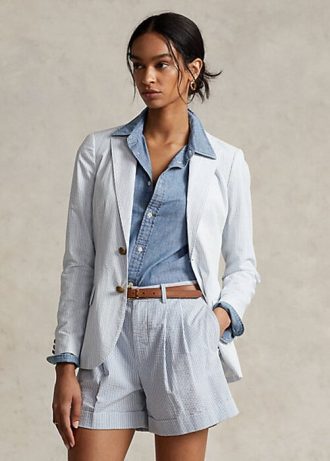 Vita Ralph Lauren Seersucker blazers för kvinnor
