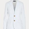 Vita Ralph Lauren Seersucker blazers för kvinnor Vita Ralph Lauren Seersucker blazers för kvinnor