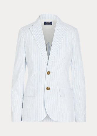 Vita Ralph Lauren Seersucker blazers för kvinnor