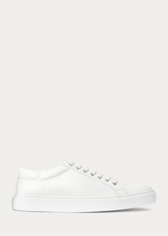 Vita Ralph Lauren Severn Sneakers i kalvskinn för män