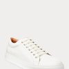 Vita Ralph Lauren Severn Sneakers i kalvskinn för män