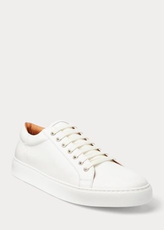 Vita Ralph Lauren Severn Sneakers i kalvskinn för män