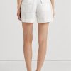 Vita Ralph Lauren Shorts i linne med bälte för kvinnor Vita Ralph Lauren Shorts i linne med bälte för kvinnor