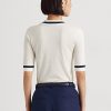 Vita Ralph Lauren Silk-Blend kortärmade tröjor för kvinnor