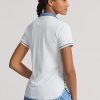 Vita Ralph Lauren skräddarsydda pikétröjor i passform för kvinnor