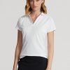 Vita Ralph Lauren skräddarsydda pikétröjor med passform för kvinnor