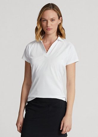 Vita Ralph Lauren skräddarsydda pikétröjor med passform för kvinnor
