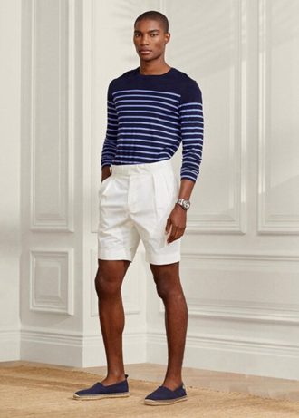 Vita Ralph Lauren Skräddarsydda Stretch Chino Shorts för män