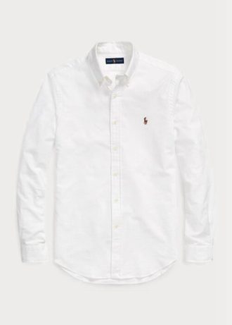 Vita Ralph Lauren Slim Fit Oxford-skjortor för män