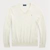 Vita Ralph Lauren Slim Fit Tröja med texturerad bomull för män Vita Ralph Lauren Slim Fit Tröja med texturerad bomull för män