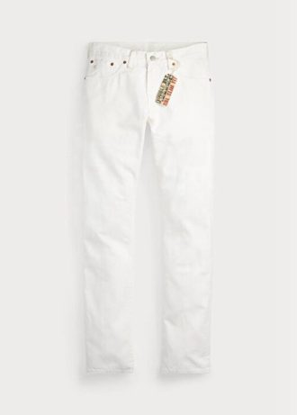 Vita Ralph Lauren Slim Fit Whitestone-jeans för män