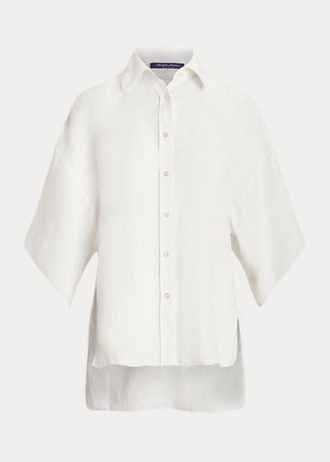 Vita Ralph Lauren Soloman blusskjortor i linne för kvinnor