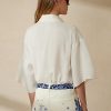 Vita Ralph Lauren Soloman blusskjortor i linne för kvinnor