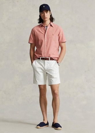 Vita Ralph Lauren Stretch Chino-shorts med rak passform för män