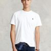 Vita Ralph Lauren T-shirts i klassisk passform för män med rund hals