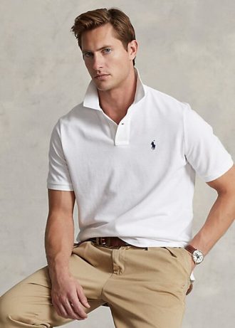 Vita Ralph Lauren The Iconic Mesh pikétröjor för män