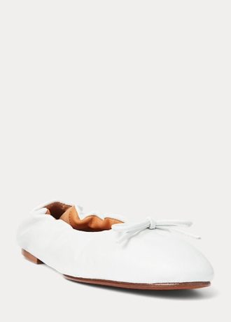 Vita Ralph Lauren The Pony Ballet Flat Shoes för kvinnor