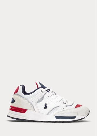 Vita Ralph Lauren Trackster 200 Sneakers för män